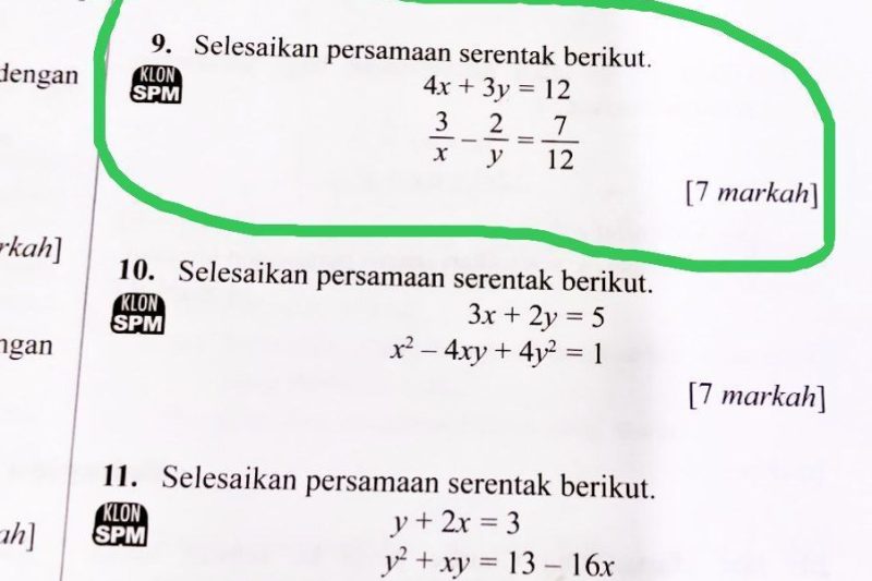 Sistem Persamaan – Jangan Samakan Pembawah, Darab Terus !!!