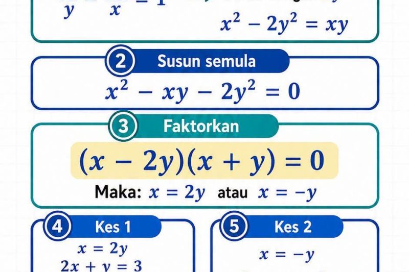 Sistem Persamaan Pemfaktoran Elak Nombor Besar