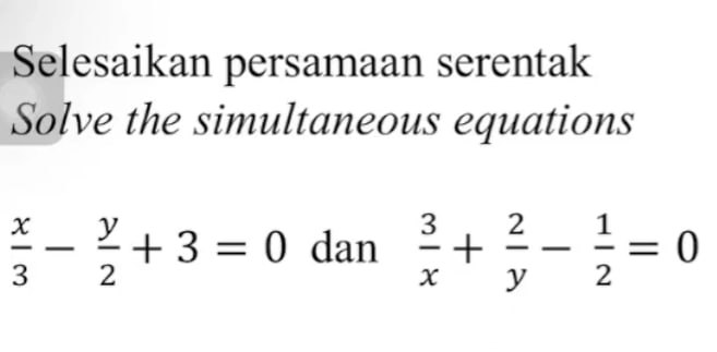 Sistem Persamaan Tunggang Terbalik