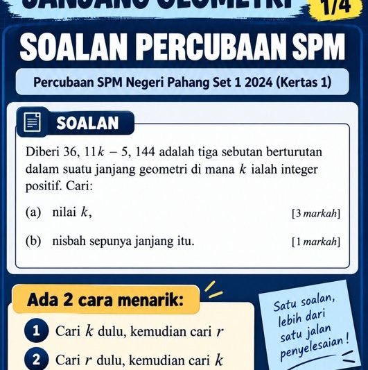  JANJANG GEOMETRI – NILAI K ATAU NILAI R DULU ?